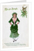 Irish Woman Dressed In Green On Card by Anonymous