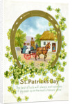 Family Riding In Carriage On Card by Anonymous