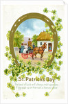 Family Riding In Carriage On Card by Anonymous