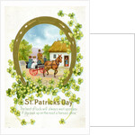 Family Riding In Carriage On Card by Anonymous