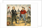 Illustration of Grover Cleveland Making Friends with Citizen by Corbis