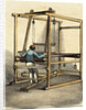 Man Working on Hand Weaving Loom by Anonymous