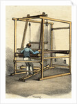 Man Working on Hand Weaving Loom by Anonymous