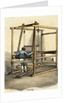 Man Working on Hand Weaving Loom by Anonymous