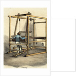 Man Working on Hand Weaving Loom by Anonymous