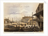 Men Working with Lumber Near East River Dock by Anonymous