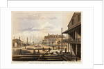 Men Working with Lumber Near East River Dock by Anonymous