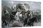 Engraving of Emigrants Crossing Plains by Anonymous