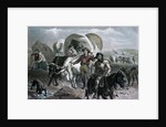Engraving of Emigrants Crossing Plains by Anonymous