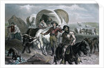 Engraving of Emigrants Crossing Plains by Anonymous
