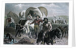 Engraving of Emigrants Crossing Plains by Anonymous