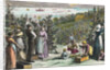Farmers Picking Grapes on River's Edge by Anonymous