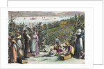Farmers Picking Grapes on River's Edge by Anonymous