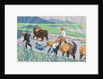 Asians Working in Rice Paddy Field by Anonymous