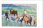 Asians Working in Rice Paddy Field by Anonymous
