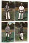 Illustrations Depicting Early Tennis Players with Their Racquets by Anonymous