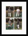 Illustrations Depicting Early Tennis Players with Their Racquets by Anonymous