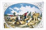 19th-Century Print of Farmers Harvesting Crops by Anonymous