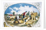 19th-Century Print of Farmers Harvesting Crops by Anonymous