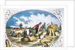 19th-Century Print of Farmers Harvesting Crops by Anonymous