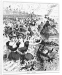 Print of People Running from Garbage at Coney Island by Anonymous