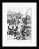 Print of People Running from Garbage at Coney Island by Anonymous