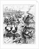 Print of People Running from Garbage at Coney Island by Anonymous