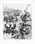 Print of People Running from Garbage at Coney Island by Anonymous