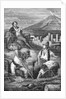 Engraving of First Archeological Dig at Pompeii by Anonymous