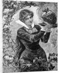 Woman Holding A Christmas Pudding by Anonymous