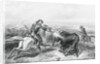 Illustration of Hunter Shooting Buffalo by Anonymous