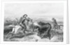 Illustration of Hunter Shooting Buffalo by Anonymous