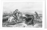 Illustration of Hunter Shooting Buffalo by Anonymous