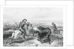 Illustration of Hunter Shooting Buffalo by Anonymous