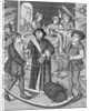 Copy of a 15th-Century Stained Glass Window in Tournai Cathedral Showing the Bishop of Tournai Receiving the Tithe of Beer by Anonymous