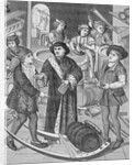Copy of a 15th-Century Stained Glass Window in Tournai Cathedral Showing the Bishop of Tournai Receiving the Tithe of Beer by Anonymous