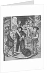 Copy of a 15th-Century Stained Glass Window in Tournai Cathedral Showing the Bishop of Tournai Receiving the Tithe of Beer by Anonymous