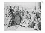 Engraving of Jesus with the Pharisees by Friedrich August Ludy