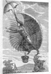 Man Attempting to Fly with Parachute by Anonymous