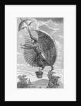 Man Attempting to Fly with Parachute by Anonymous