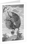 Man Attempting to Fly with Parachute by Anonymous