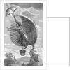 Man Attempting to Fly with Parachute by Anonymous