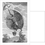 Man Attempting to Fly with Parachute by Anonymous