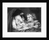 Girl Waving Rattle at Infant by Anonymous