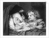 Girl Waving Rattle at Infant by Anonymous