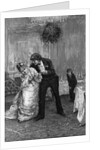 Stolen Kiss Under the Mistletoe by Frederick Barnard
