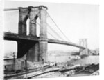 Steam Ship Passing Underneath Brooklyn Bridge by Anonymous