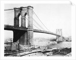 Steam Ship Passing Underneath Brooklyn Bridge by Anonymous