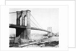 Steam Ship Passing Underneath Brooklyn Bridge by Anonymous