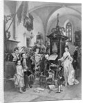 Drawing of Mozart Playing Organ for Gathering by Anonymous